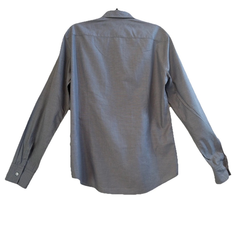 Hugo Boss Men's Med Slim Fit Gray Diamond Pattern Button Down Dress Shirt - Picture 2 of 8